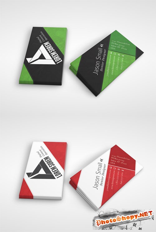 Diagonal Lines Business Card PSD Template