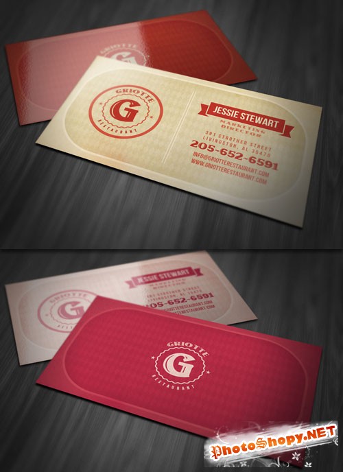 Vintage Style Business Card PSD Template
