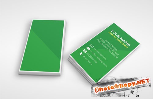 Vertical Business Card PSD Template
