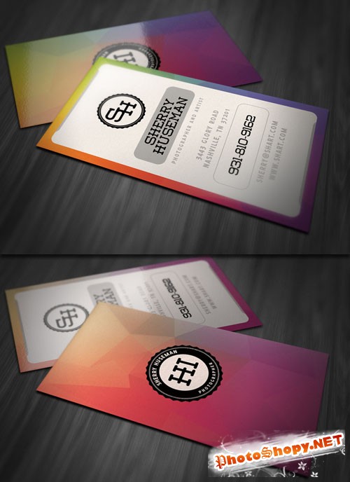 Vertical Style Business Card PSD Template