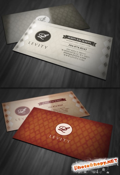 Stylish Retro Business Card PSD Template