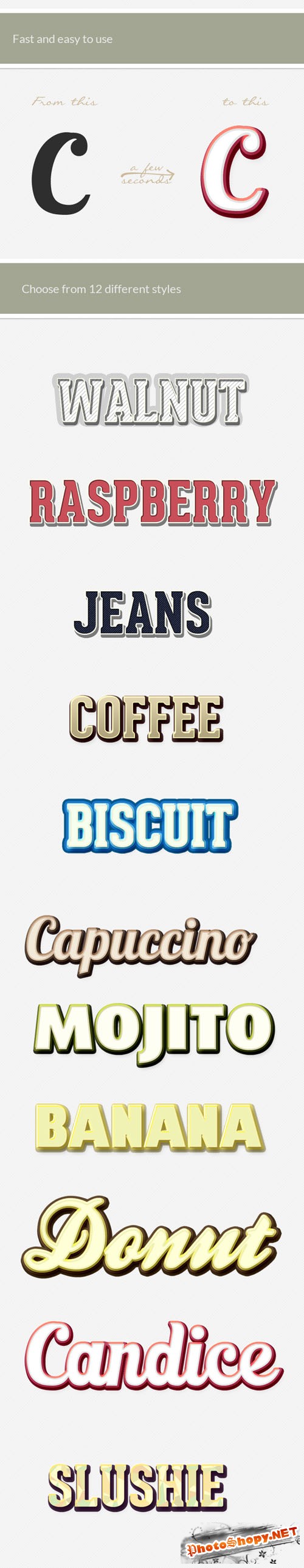 Retro Text Styles Set 2