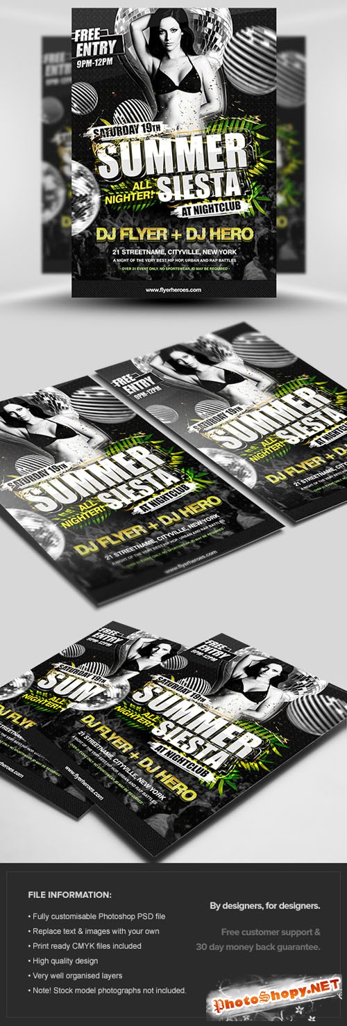 Summer Siesta Flyer/Poster PSD Template