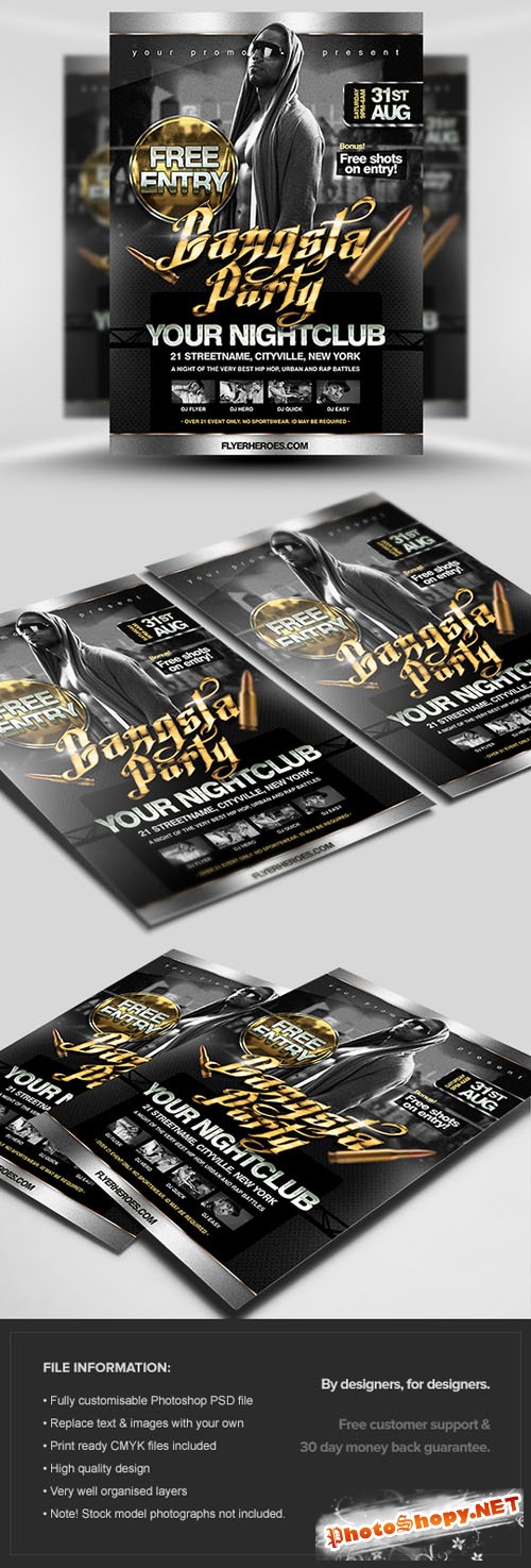 Gangsta Party Flyer/Poster PSD Template