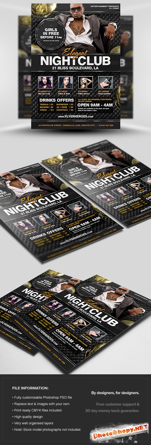 Elegant Nightclub Flyer/Poster PSD Template