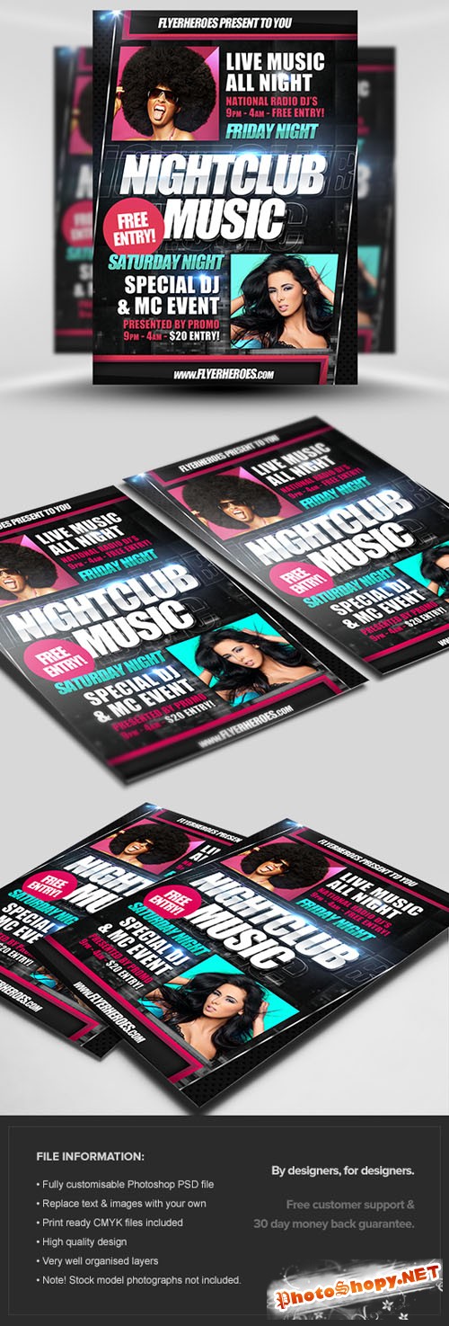Nightclub Music Flyer/Poster PSD Template