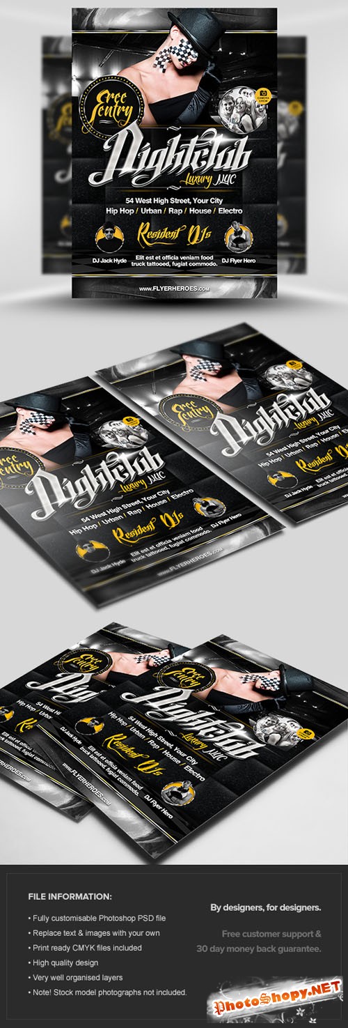 Chrome Nightclub Flyer/Poster PSD Template