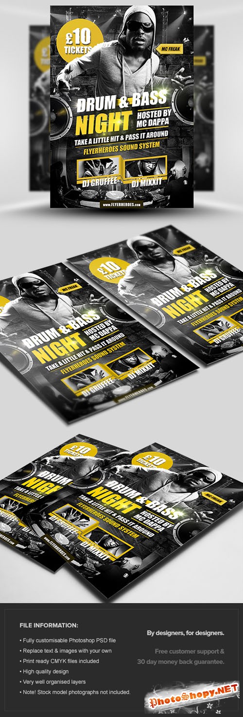 Drum & Bass Flyer/Poster PSD Template