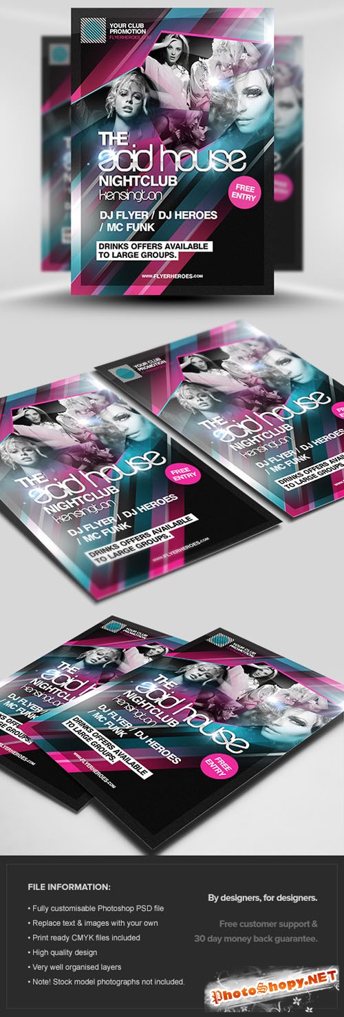 The Acid House Flyer/Poster PSD Template