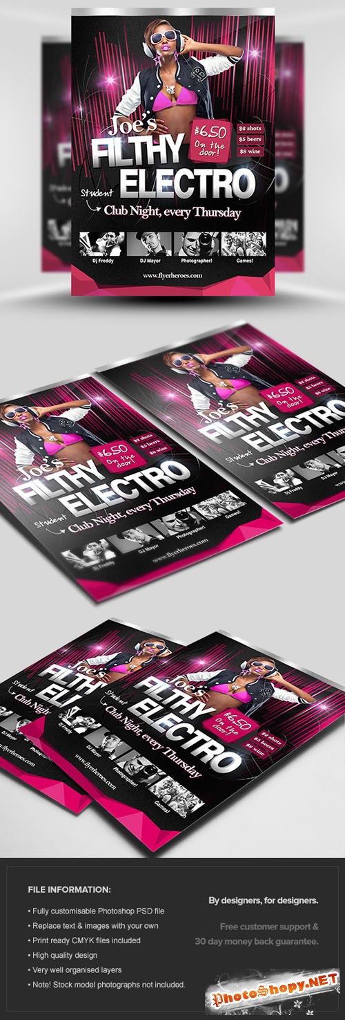 Joe's Filthy Electro Flyer/Poster PSD Template