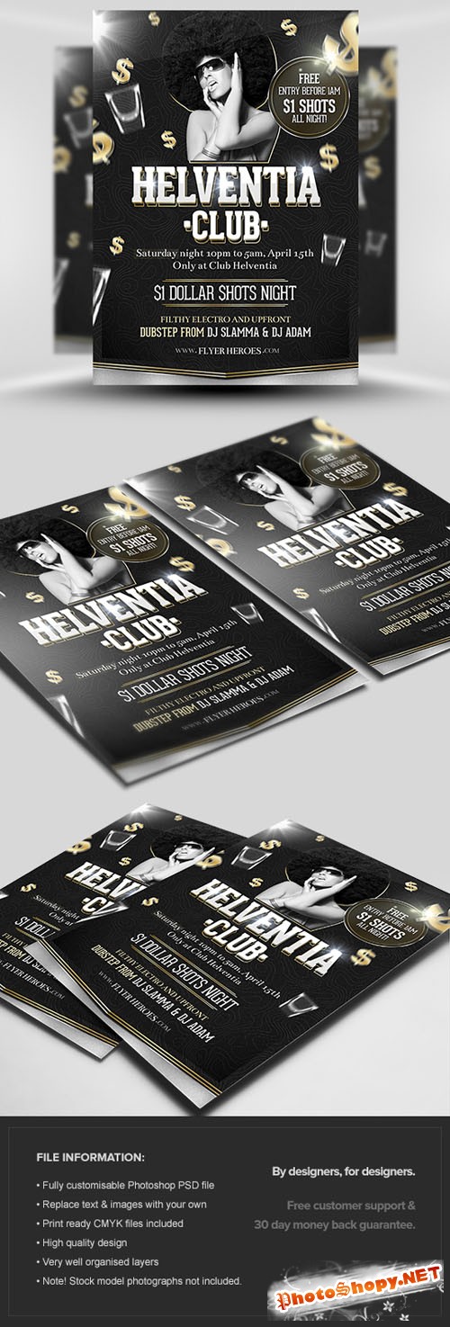 Helventia Party Flyer/Poster PSD Template