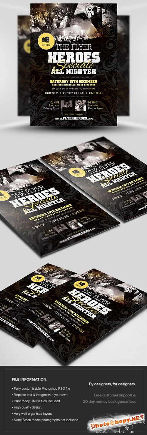 Heroes Special Party Flyer/Poster PSD Template