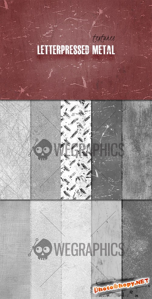 WeGraphics - Seamless Letterpress Metal Textures