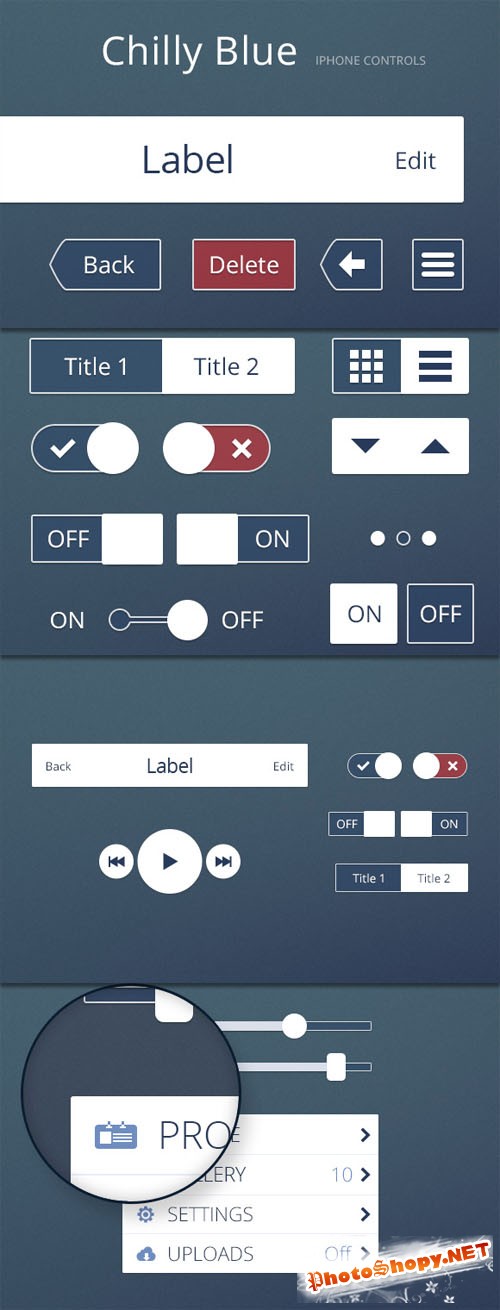 WeGraphics - Chilly Blue iPhone Controls