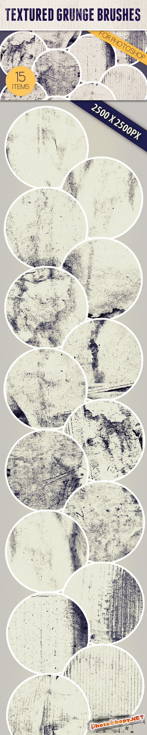 Textured Grunge Photoshop Brushes Set 4