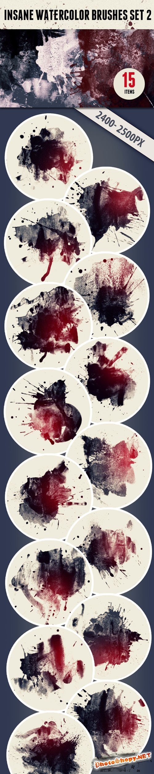 Insane Watercolor Photoshop Brushes Set 2
