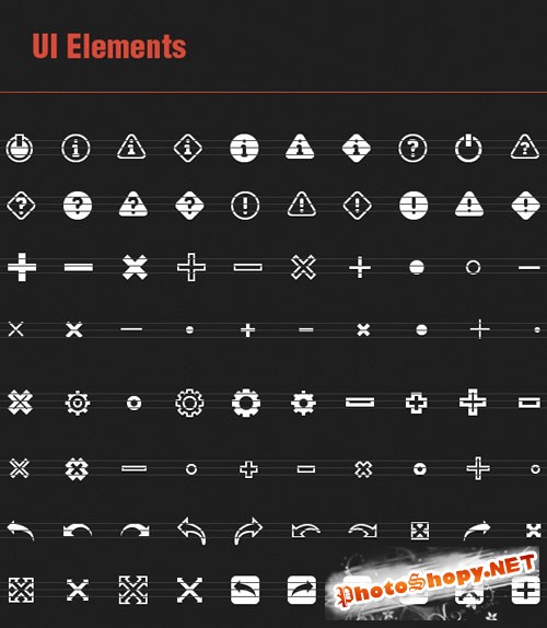 81 Vector Icons with UI Elements