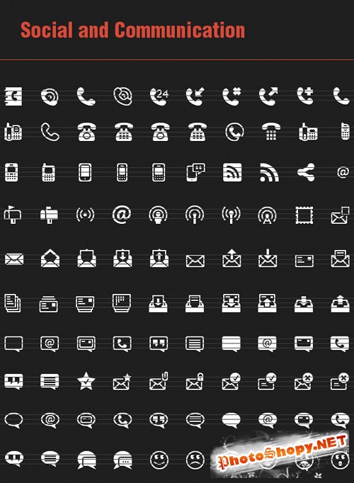 100 Social and Communication Vector Icons