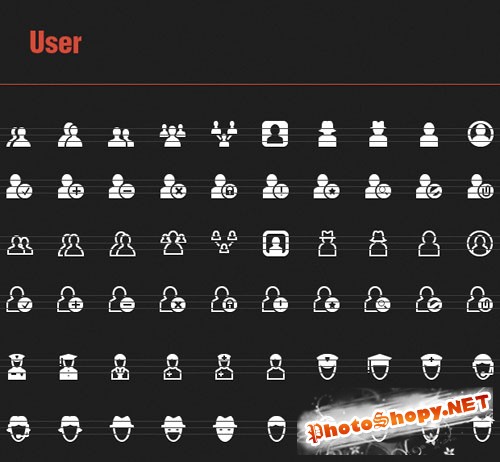 60 Vector Icons with Users
