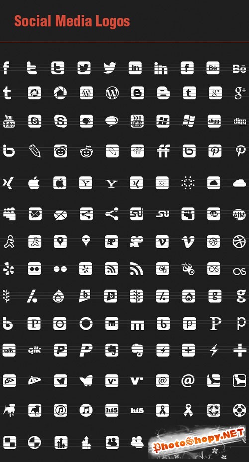 136 Vector Social Media Icons