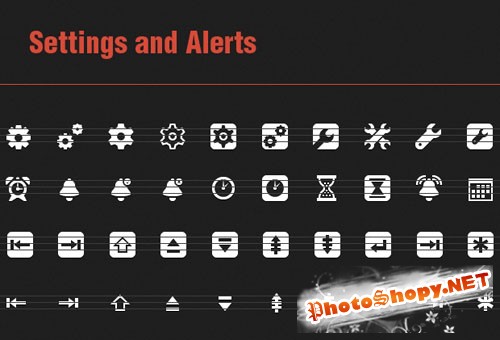40 Vector Icons with Setting and Alerts
