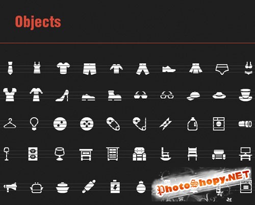 50 Vector Icons with Objects