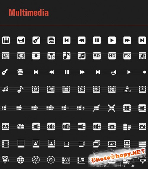 80 Vector Multimedia Icons