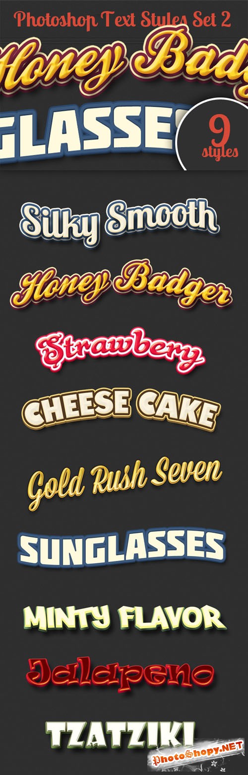 Designtnt - Photoshop Text Styles Set 2