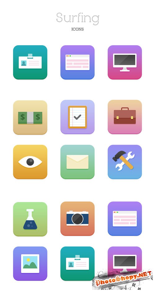 WeGraphics - Surfing Icons