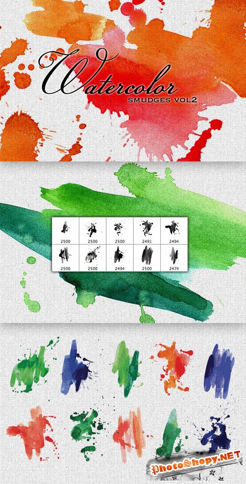 WeGraphics - Watercolor Smears Multi-Pack Vol 2