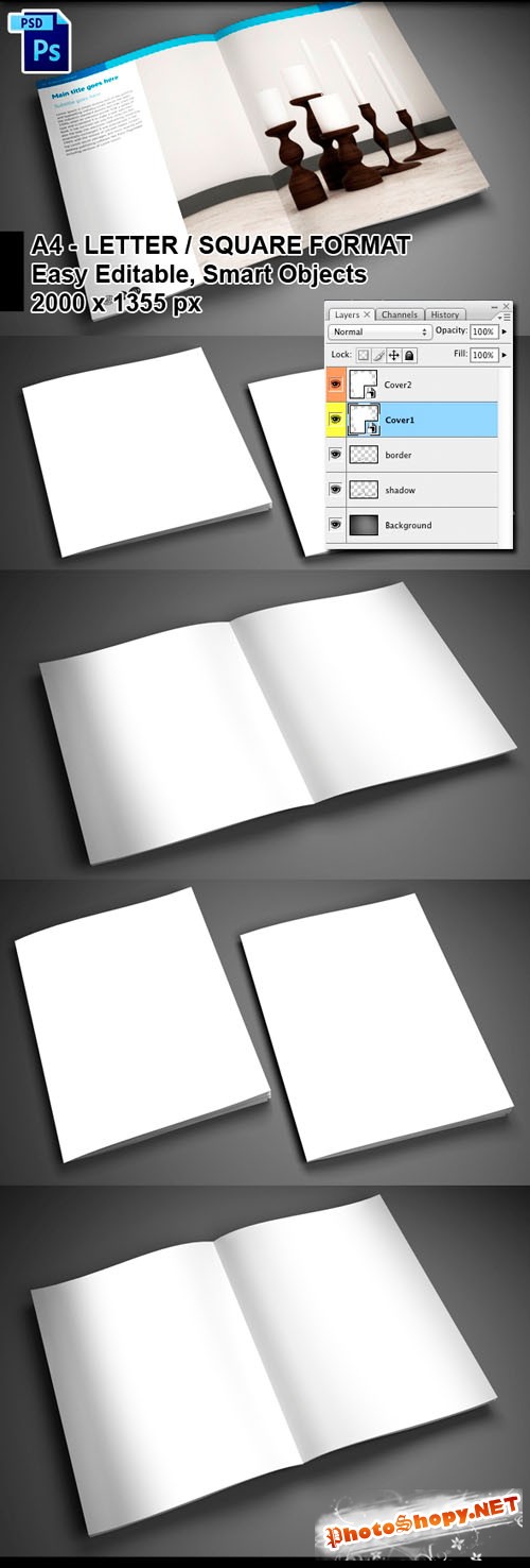 4 PSD Brochure Mock-ups Templates