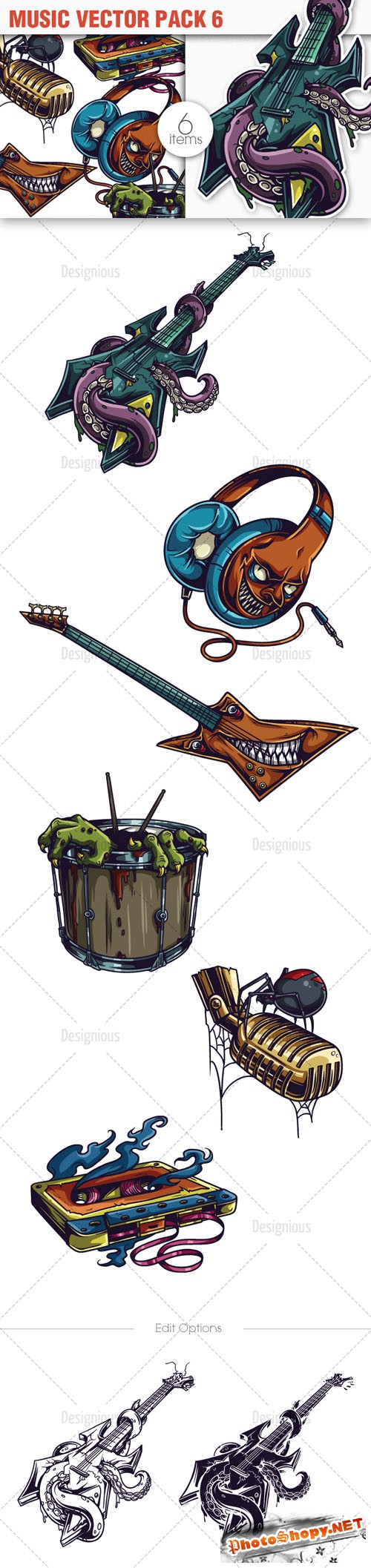 Music Photoshop Vector Pack 6