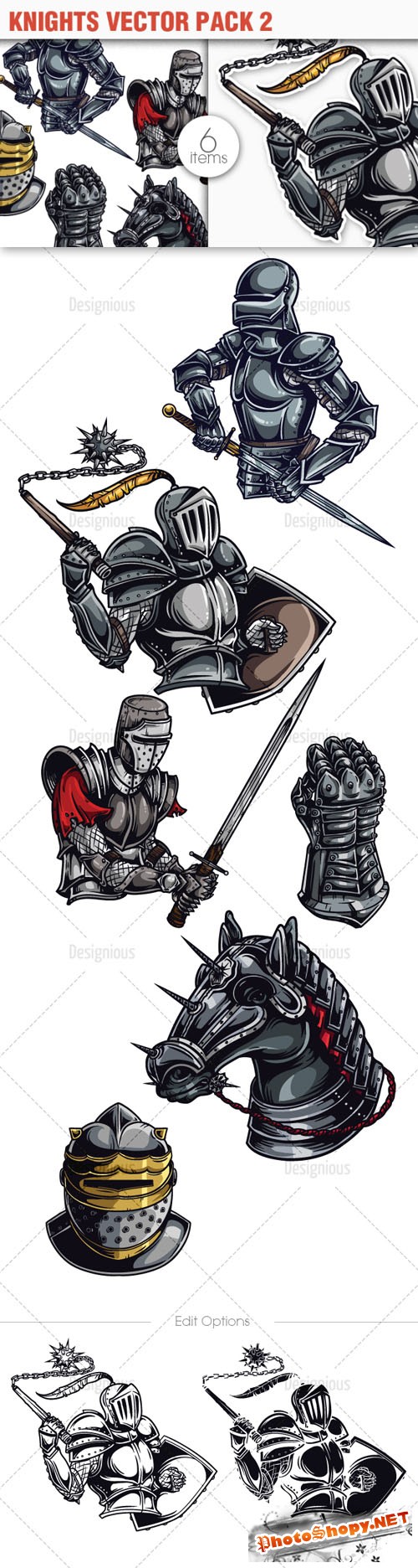 Knights Photoshop Vector Pack 2