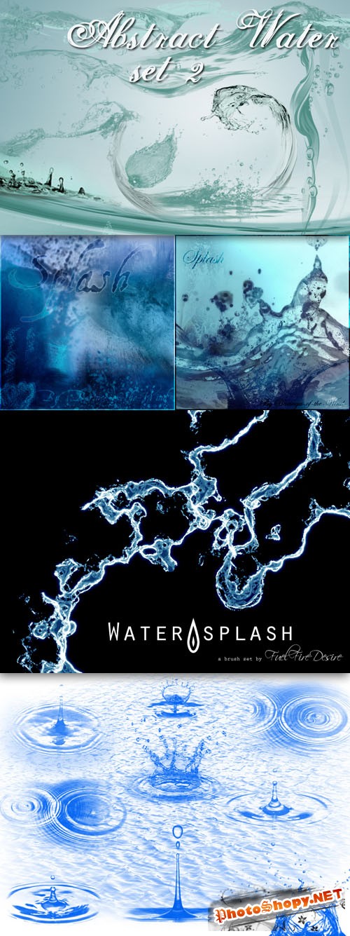Photoshop Brushes - Drops, splashes and water texture