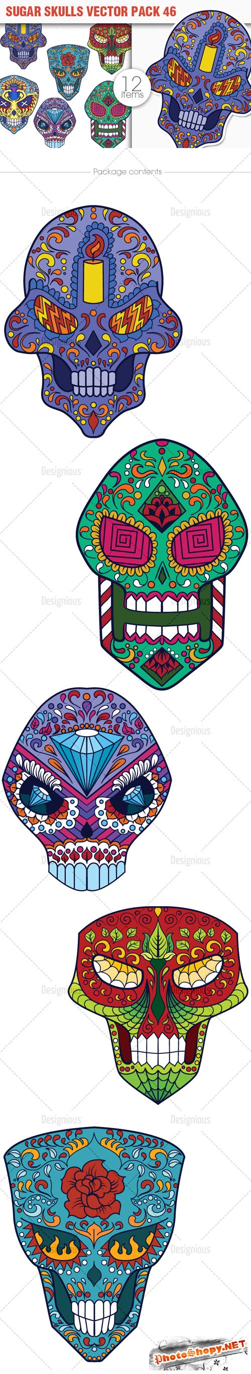 Sugar Skulls Vector Pack 46