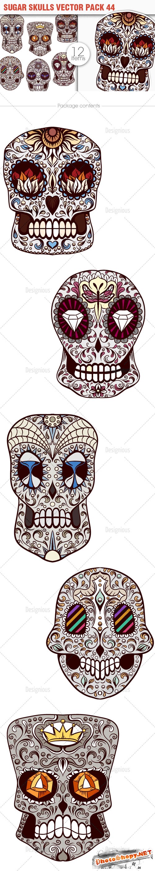 Sugar Skulls Vector Pack 44
