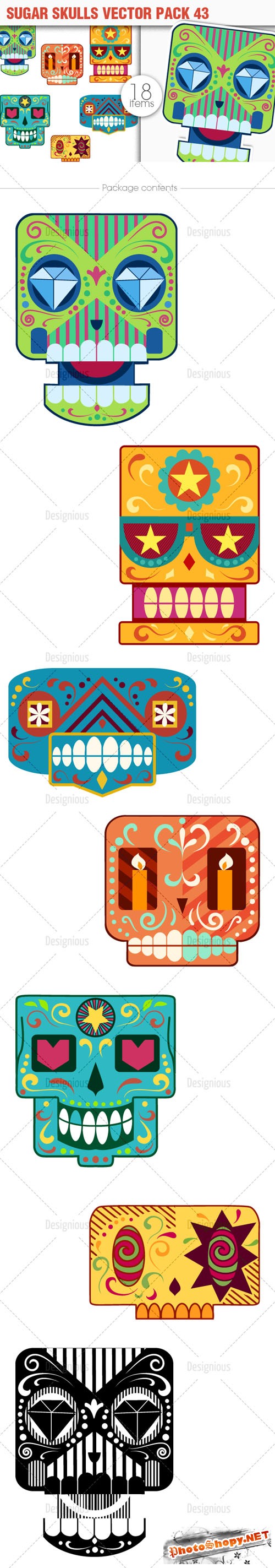 Sugar Skulls Vector Pack 43