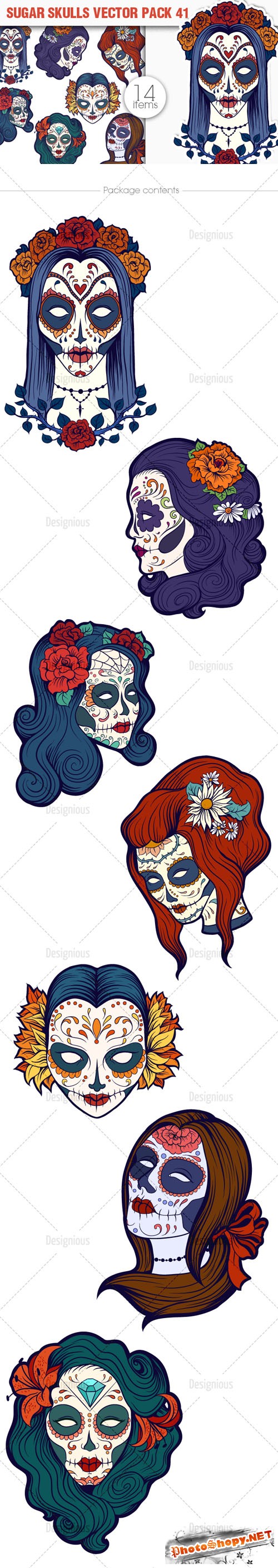 Sugar Skulls Vector Pack 41