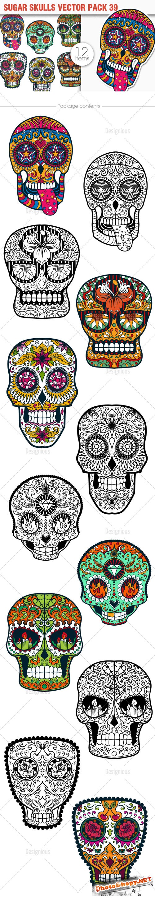 Sugar Skulls Vector Pack 39