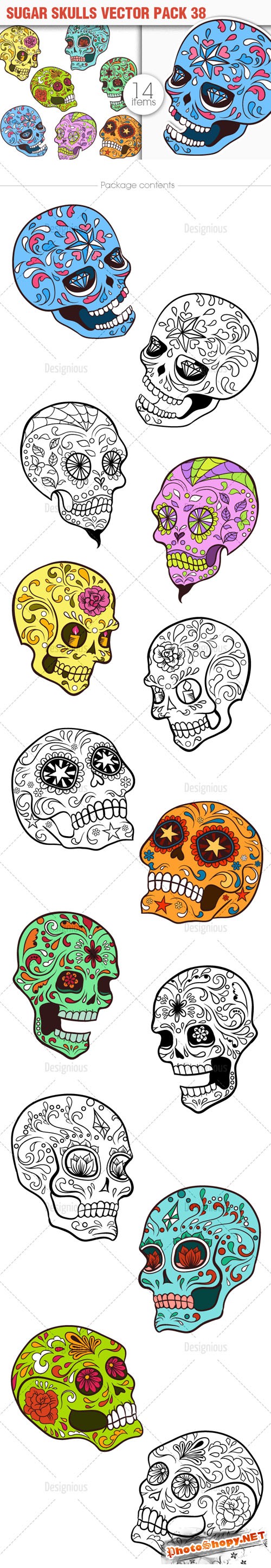 Sugar Skulls Vector Pack 38