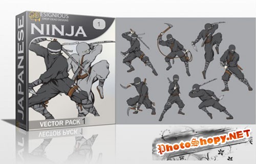 Ninja Photoshop Vector Pack 1