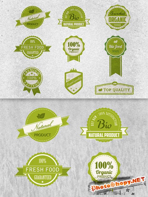 Bio Badges Photoshop Vector Pack