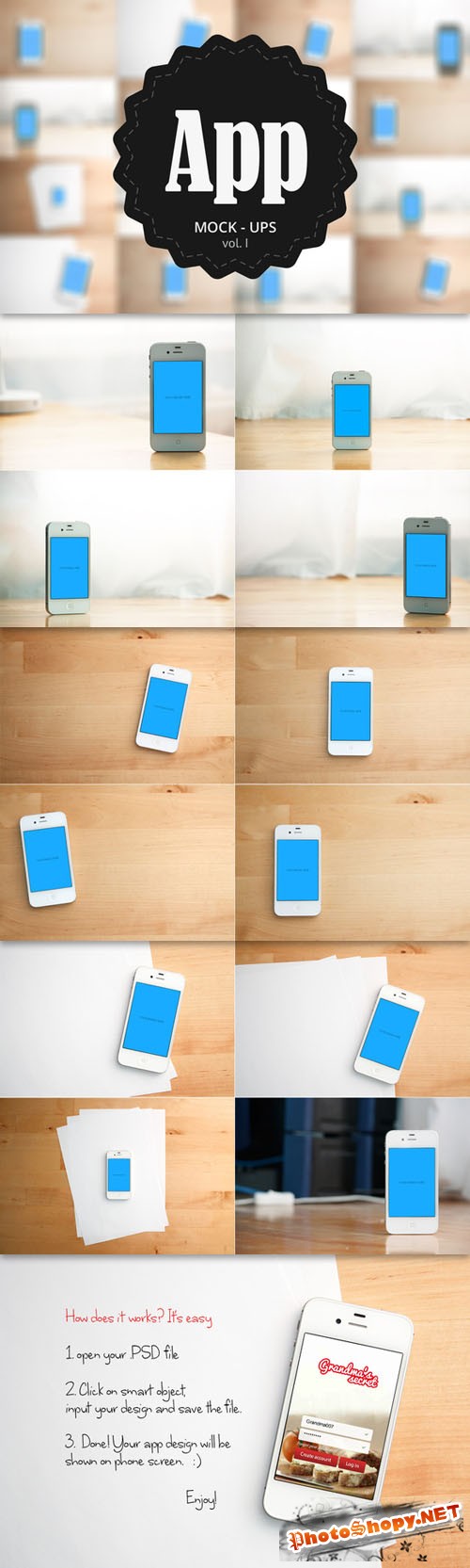 App Mock-Up PSD Template