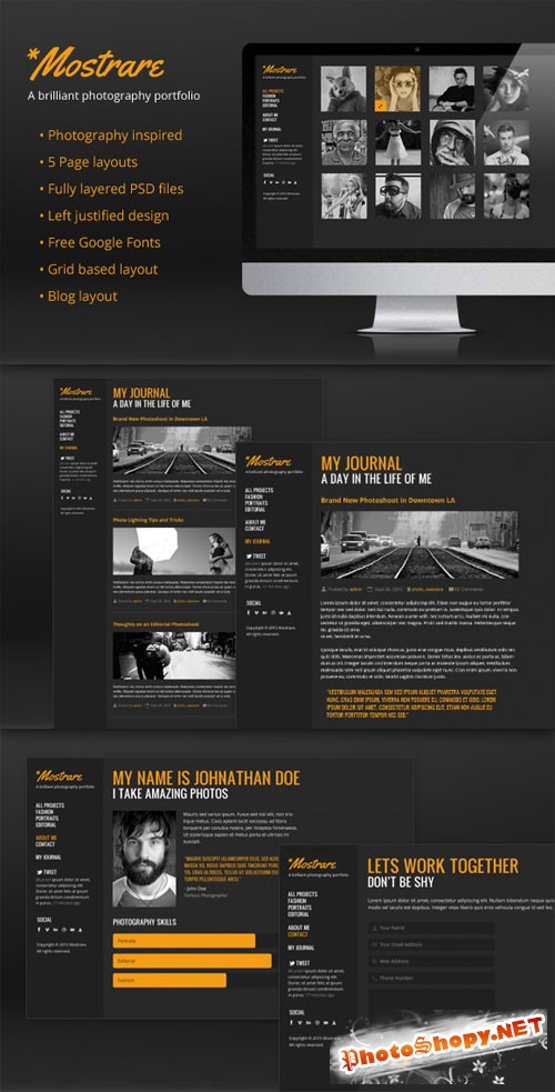 WeGraphics - Mostrare - A Photography Portfolio PSD Template