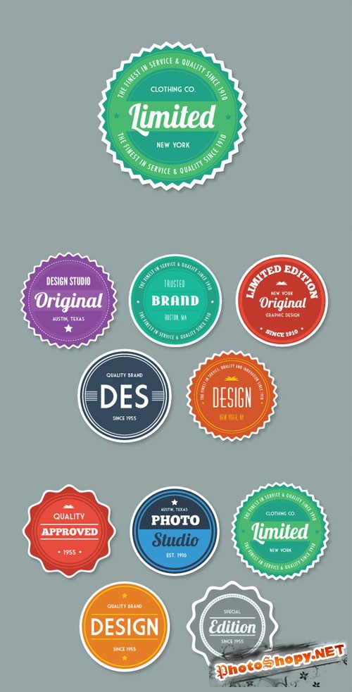 WeGraphics - Flat Style Vector Badges