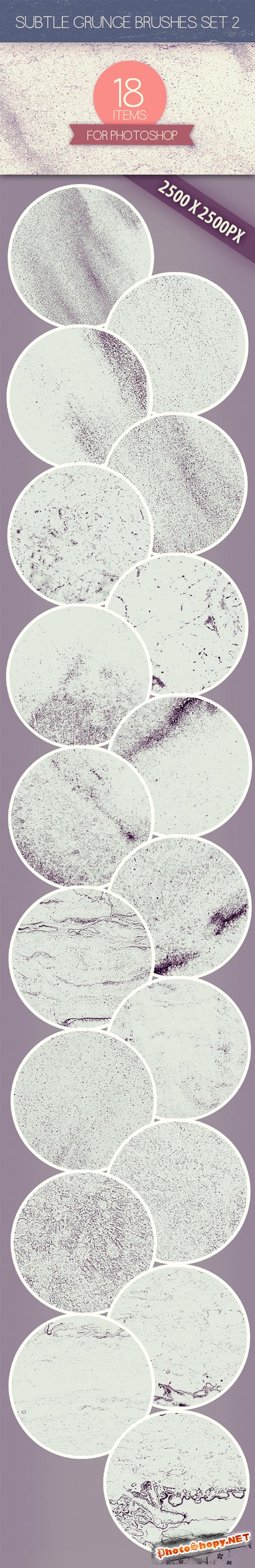 Designtnt - Subtle Grunge Brushes Set 2
