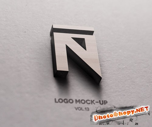 Pixeden - 3D Wood Logo Mock-Up Template