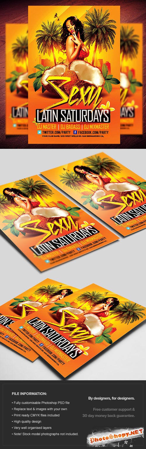 Sexy Latin Tuesdays Party Flyer/Poster PSD Template