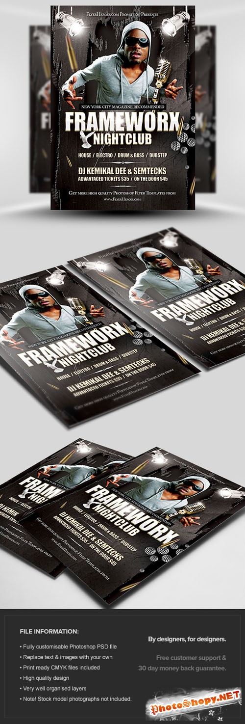 Frameworx 1 Party Flyer/Poster PSD Template