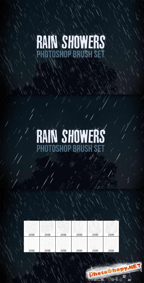 WeGraphics - Rain Shower Photoshop Brush Set
